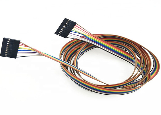 2 Pin To 10 Pin 1.27mm Pitch Flexible Ribbon Cable , Terminal JST / Molex Ribbon Cable